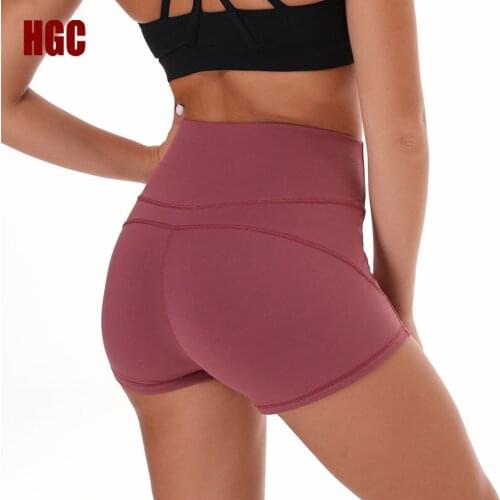 HGC Sports Shorts Women High Waist Yoga Short Bubble butt Tummy Control Workout Fitness Leggings Running Gym Bermuda Bottoms