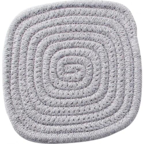 Stylish Cup Mat Anti-slip Heat Insulation Portable Handmade Spiral Cotton Rope Woven Square Coaster for Kitchen Table Placemat