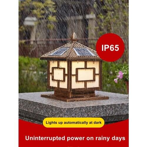 Solar Column Headlights Outdoor Waterproof Wall Lights Courtyard Garden Decoration Villa Wall Post Door Lights Landscape Lights