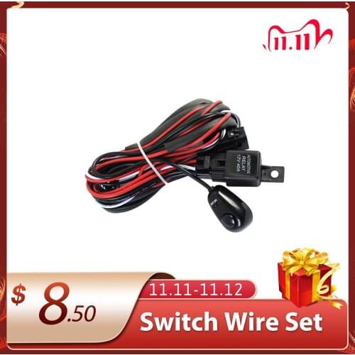 12V 40A Car Universal Accessories Fog Light Wiring Harness Kit Loom For LED Work Driving Light Bar With Fuse And Relay Switch