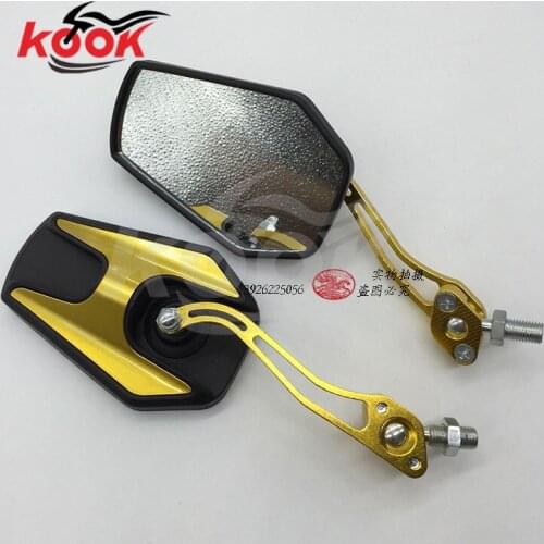High quality 1 Pair Black Adjustable ABS plastic+aluminum Motorcycle Rearview Mirror Scooter Parts for Kawasaki 10mm 8mm screw