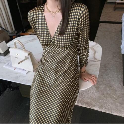 Модные платья в клетку WISHER&TONG China At AliExpress