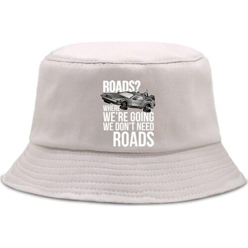 Back To The Future Car Funny Bucket Hat Men Hip Hop Outdoor Fisherman Caps Sunscreen Beach Cap Vintage Print Unisex Fishing Hats
