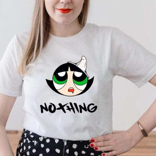 Ladies Elegant Cotton T Shirt Tops Summer Short Sleeve Plus Size Cotton Tee Shirt Femme Harajuku Cartoon Print T-shirt Female