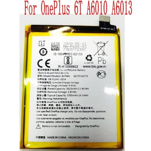 100% Brand new High Quality 3610mAh/3700mAh BLP685 Battery For OnePlus 6T 1+7 A6010 A6013 Mobile Phone