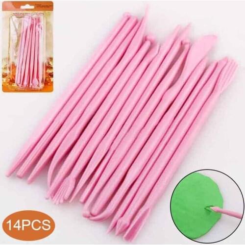 14Pcs/Set Plastic Pottery Tools DIY Craft Clay Sculpting Wax Carving Ceramic Modeling Polymer Pottery Clay Sculpture Knife Tool