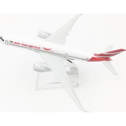 16CM 1:400 Scale Airbus A350 Airlines Model landing gear Aircraft Alloy Mauritius Airlines Aircraft W Stand base Plane Collectio