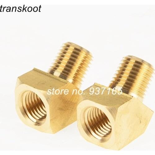 3350 SAE 130339 Metal Brass Fitting, 1/8 1/4 3/8 1/2 3/4 NPT Female and Male Pipe Thread 45 Degree Barstock Street Elbow