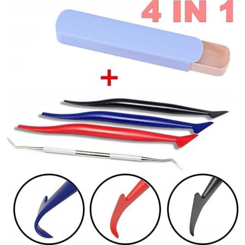 4PCS Car Stickers Corner Decorate Scraper for Window Tint Application Car Vinyl Wrap Tuck Tools Gasket Micro Squeegee