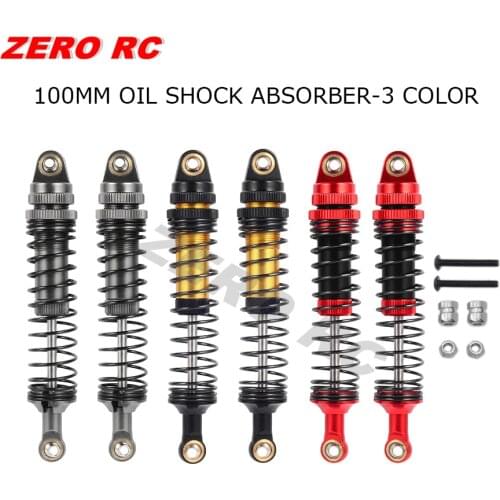 4PCS ALLOY 100MM OIL SUSPENSION SHOCKS ABSORBER EXTERNAL SPRING DAMPERS For SCX10 TRX-4 SCX10 II JEEP ROCK CRAWLER RC TRUCK