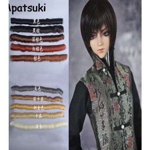 5*100cm Doll Short Straight DIY Fringe Hair/Wigs For Barbie Doll brown black khaki color hair for 1/3 1/4 1/6 BJD SD doll