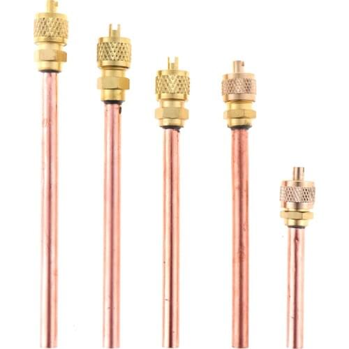 5pcs/lot Service/Access Valve 1/4" SAE 1/4" OD 4" Stem Strong Core AC Air Conditioner Refrigeration Access Valve Wholesale