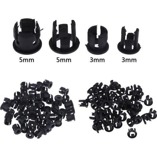 50pcs Black Plastic 3mm 5mm Lamp LED Diode Holder Black Clip Bezel Socket Mount Useful