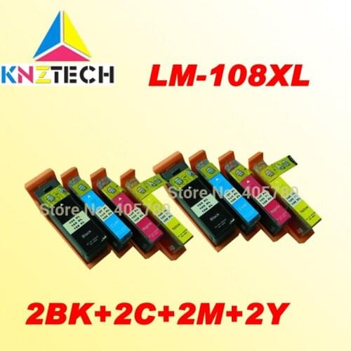 8pcs 108 108XL INK cartridges compatible for Lexmark S308/S408/Pro208/Pro708
