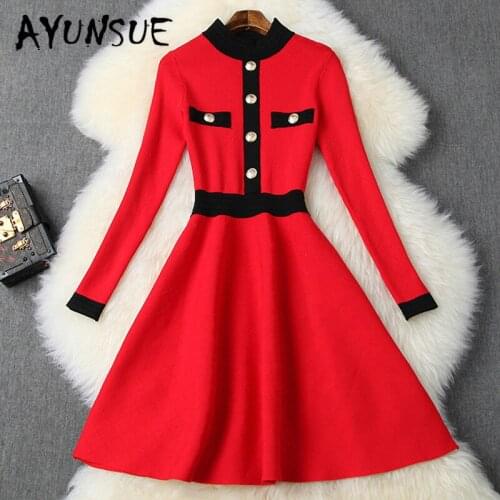 Модные вязаные платья AYUNSUE China At AliExpress