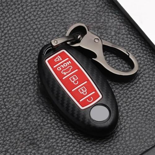 ABS Carbon fiber 5 Button Car Key Case Cover For Nissan Patrol Y62 Altima Maxima Infiniti FX G37 Q60 QX50 QX70 Remote Fob Cover