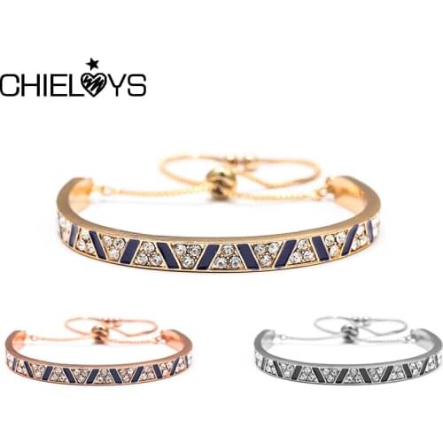CHIELOYS Hot Luxury 3 Colors Stainless Steel Bracelets Bangles Female Heart Forever Love Charm Bracelet Women Famous Jewelry