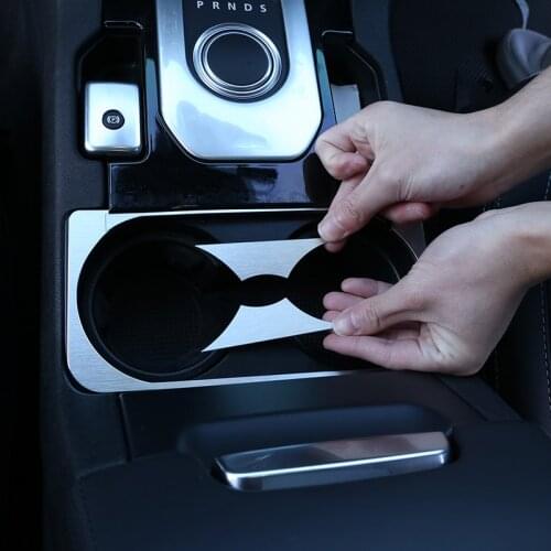 For Land Rover Discovery 4 LR4 10-16 Aluminum Alloy Car Central Water Cup Holder Sequin Decorative Frame Sticker Car Accessories
