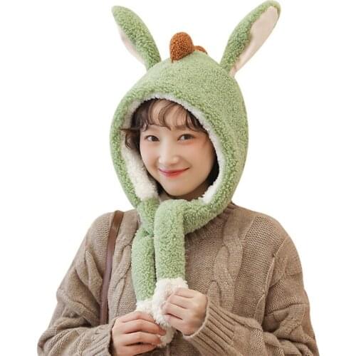 Women Winter Knit Beanie Hat Cute Rabbit Bunny Ears Skull Cap Party Ear Warmer X5XA