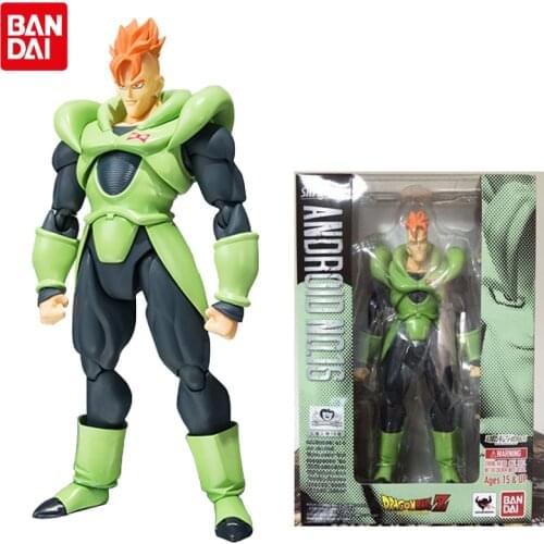 Original BANDAI Anime Figures SHF Dragon Ball Z ANDROID NO.16 S.H.Figuarts Anime Action Figures Toys for Children Birthday Gift