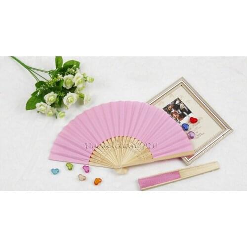 [ Fly Eagle ] Free shipping Pink hand held Chinese paper fan with 11 colors for choice
