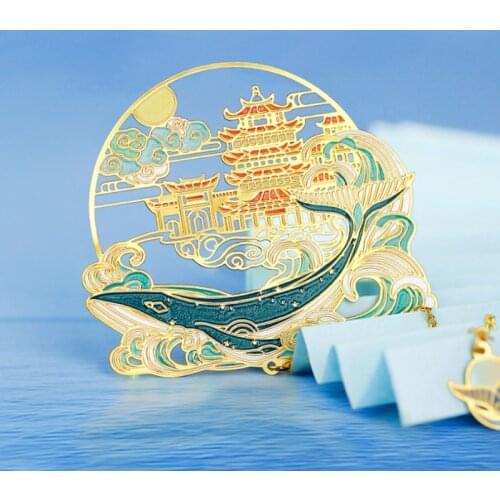 Whale Chinese style Forbidden City cultural and creative bookmarks to send girlfriends souvenirs family decoration bookmarks
