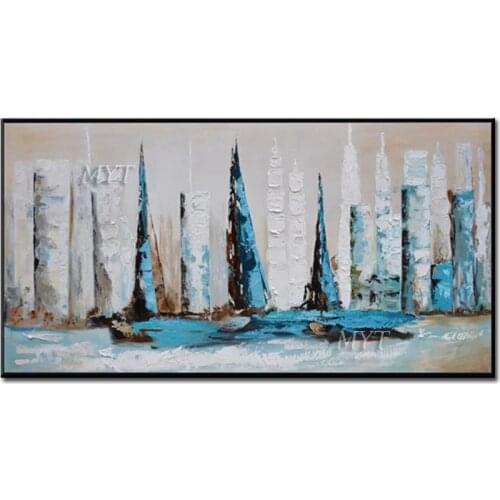Beautiful Sea Island Abstract Handpainted Oil Painting Wall Art Home Decor Picture Modern Oil Painting On Canvas No Framed