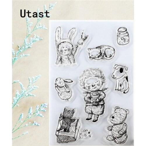 Rabbit Angel Toys Clear Silicone Stamps /Transparent Rubber Stamp for DIY Scrapbooking /Photo Album Decorative Craft Making