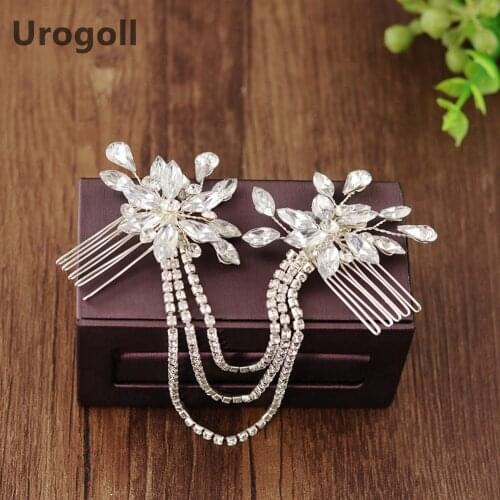Trendy Bridal Hair Wedding Hair Accessories Rhinestone Teardrop Flower Tiara Headband Frontlet Bridesmaid Headdress Jewelry