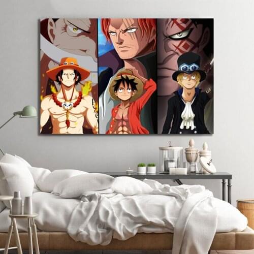 Modular Pictures Wall Art Poster One Piece Sabo Luffy Ace HD Printed Canvas Painting Japanese Anime Home Decoration Living Room