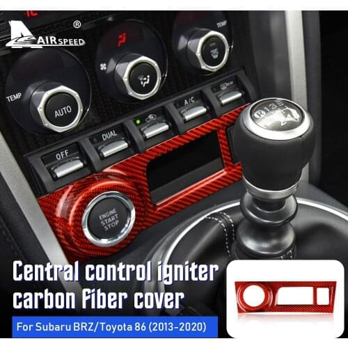 AIRSPEED Carbon Fiber Car Central Ignition Device Start Button Frame Sticker for Subaru BRZ Toyota 86 Accessories Interior Trim
