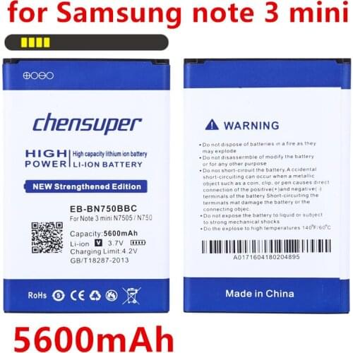2019 NEW DLL EB-BN750BBC 5600mAh Battery for Samsung Galaxy Note III Neo Note 3 neo N7505 N750 Galaxy note 3 mini