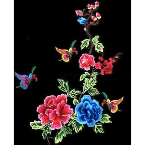 New Butterflies Flower Applique Clothing Embroidery Patch Fabric Sticker Sew on Patch Craft Sewing Repair Embroidered