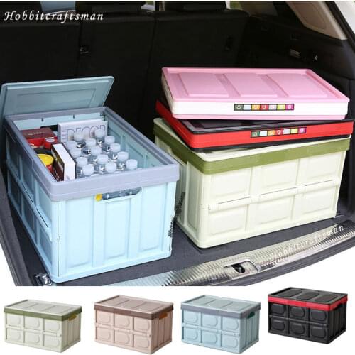 New Folding Car Trunk Grocery Storage Box Auto Vehicle Travel Container Collapsible Car Trunk Organizer For Travel and Camp