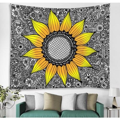 Sonne Gott Tapisserie Psychedelic Mandala Wandbehang Elegante Boho Hippie Wandteppiche Nordic Wohnkultur