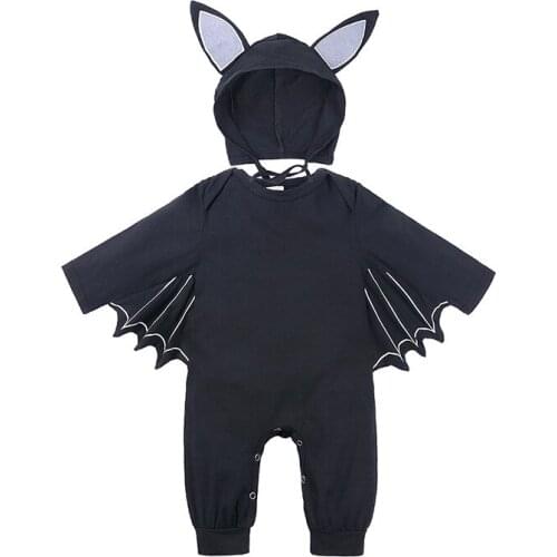 Autumn Winter Newborn Bat modeling+hat Baby Clothes Unisex Clothes Boys Rompers Kids Costume For Girl Infant Jumpsuit 3-24 Month