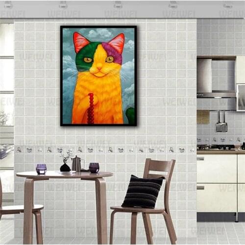 Prints Pictures Home Nordic Wall Artwork Modular Poster Cute Animal Cat Flamingo Peacock Painting On Canvas Living Room Decor