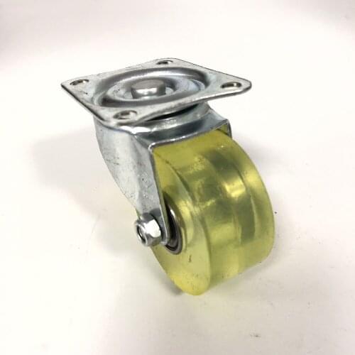 Swivel Flat Plate 2" Single Wheel Caster Clear Yellow