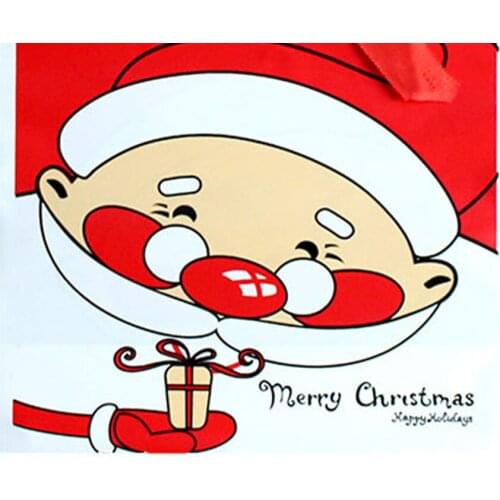 Christmas Drawstring Bags Santa Claus Plastic Gift Bag Packaging Biscuit Candy Bag Merry Christmas Dropship