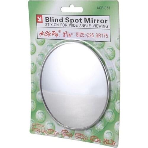 Silver Tone 3.7 inch Dia Round Rear View Blind Spot Mirrors for Car