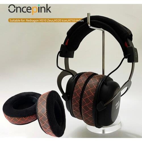 Oncepink Replacement EarPads Headband For Redragon H510 Zeus,H520 Icon,H710 Helios Headphone Temperature Color Change Earpads