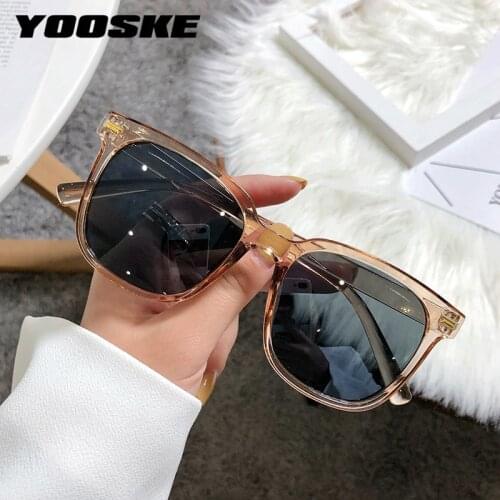 YOOSKE 2021 Polarized Sunglasses Women Classic Round Sun Glasses Ladies Luxury Brand Design Eyeglasses Big Frame Vintage Anti-UV