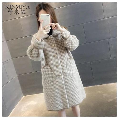 Mink-like Wool Fall Winter Coat Women 2020 New Oversized Knitted Cardigan Korean Style Loose Mid-Length Woolen Coat