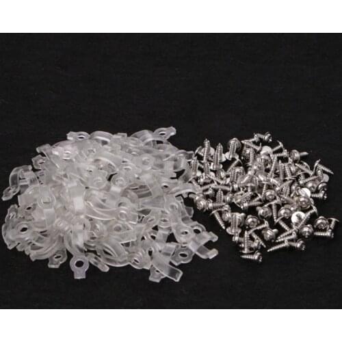 100 Pcs Mounting Bracket 10mm Fixing Clip For 5050 LED Strip Light with Screws 83XA