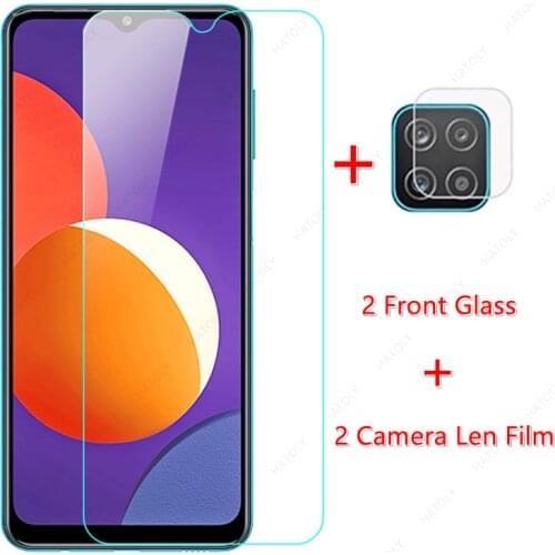 2Pcs For Samsung Galaxy M12 Glass for Samsung Galaxy M12 Tempered Glass Protective Film Screen Protector HD Camera Len Film