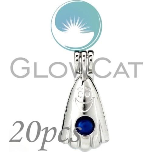 20X KK833 Ghost Beads Cage Jewelry Making Essential Oil Diffuser Pearl Cage Locket Pendant for Oyster