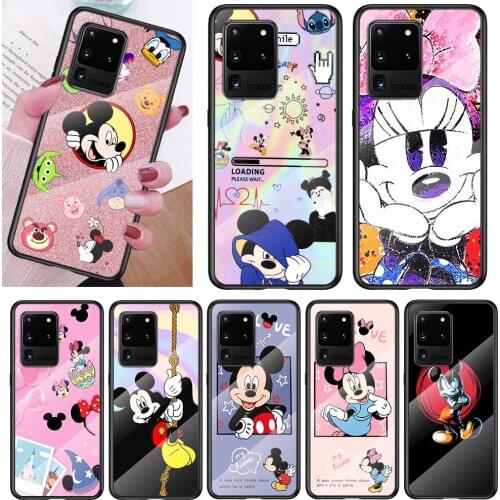 Tempered Glass Cover Disney mickey mouse estilo For Samsung Note 20 Ultra Note 10 Lite Plus 5G Note 8 Note 9 Phone Case