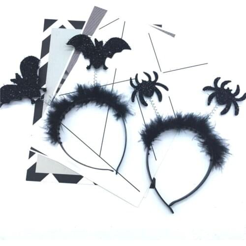Halloween Party Children Headwears Black Spiders Bats Hair Accessories For Halloween Party Decoration 1Pc New