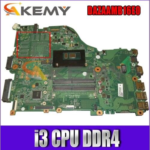 For ACER E5-575 E5-575G F5-573 ZAA X32 Laptop Motherboard DAZAAMB16E0 With i3 CPU DDR4 100% Fully Tested (Free Shipping)