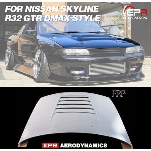 FRP Fiber Glass Unpainted For Nissan R32 Skyline GTR DM Style Hood Car accessories Exterior Body kit